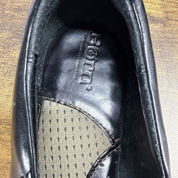 Born Womens Black Leather Slip On Gore Stretch Loafers Shoes Size 8.5M - Picture 9 of 16
